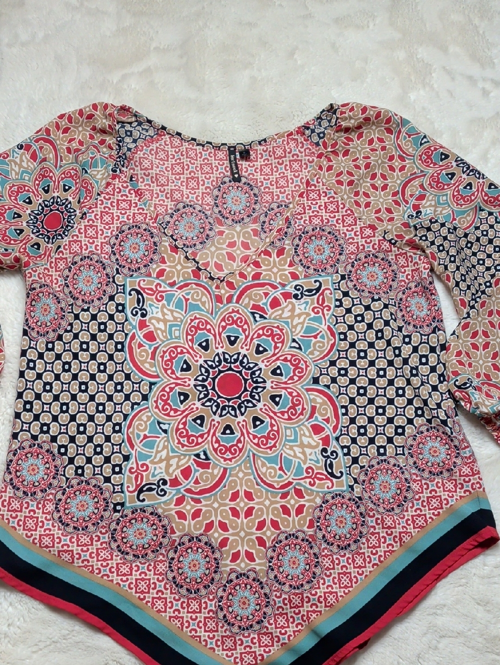 HeartSoul Pink Multi Boho Medallion Tunic